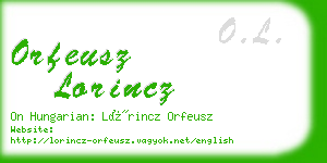 orfeusz lorincz business card